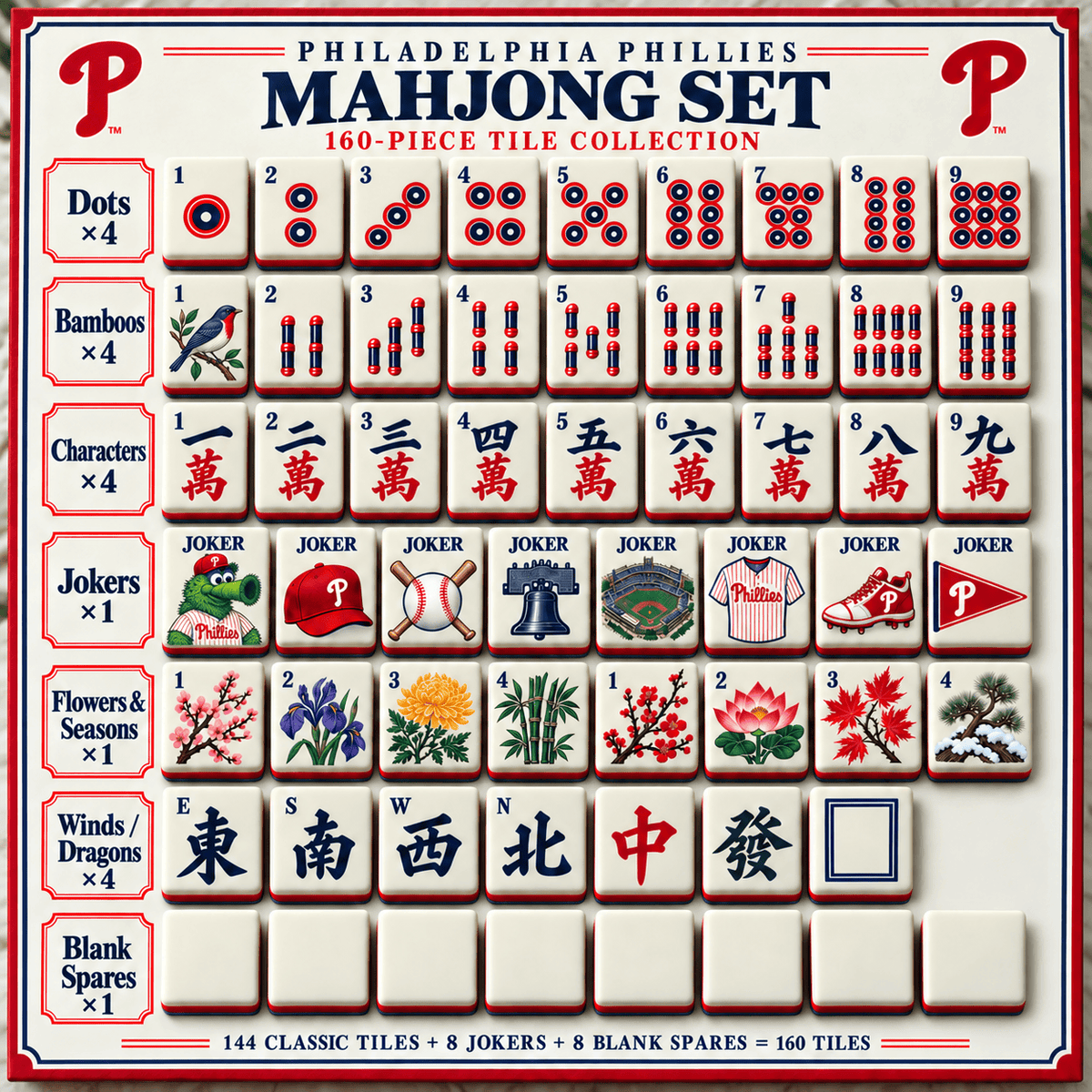 Premium PPP Mahjong Tiles Set PVNA