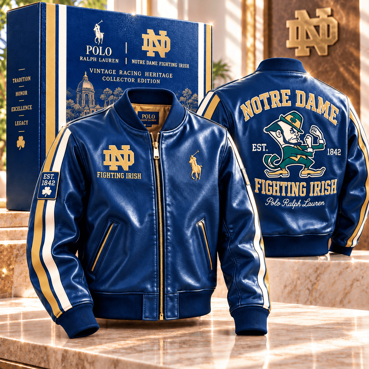 NDFI PREMIUM LEATHER BOMBER JACKET NTNA