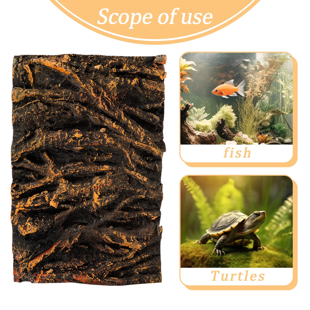 3D Tree Root Decorative Panel Fish Tank Reptile Background Boards Aquarium Terrarium Habitat Scenery Decor Stereo Background