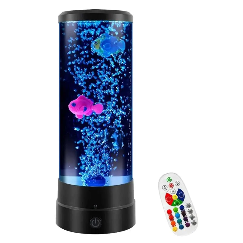 LED Fish Tank Aquarium Bubble Lamp Remote Control, 16 Color Lighting, Perfect Gift For Adult Kid Children Teens